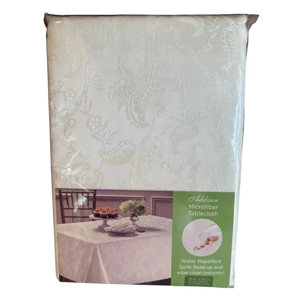 Addison Classic Jacquard Tablecloth Oblong Cream 60
